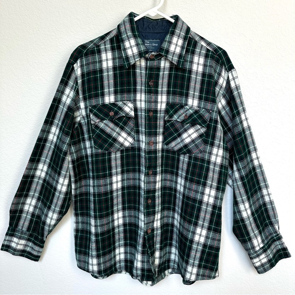 JCPenney The Men’s Shop Acrylic Flannel Plaid Shirt XL